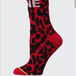 MOTHER Baby Steps Leopard-Print Crew Socks